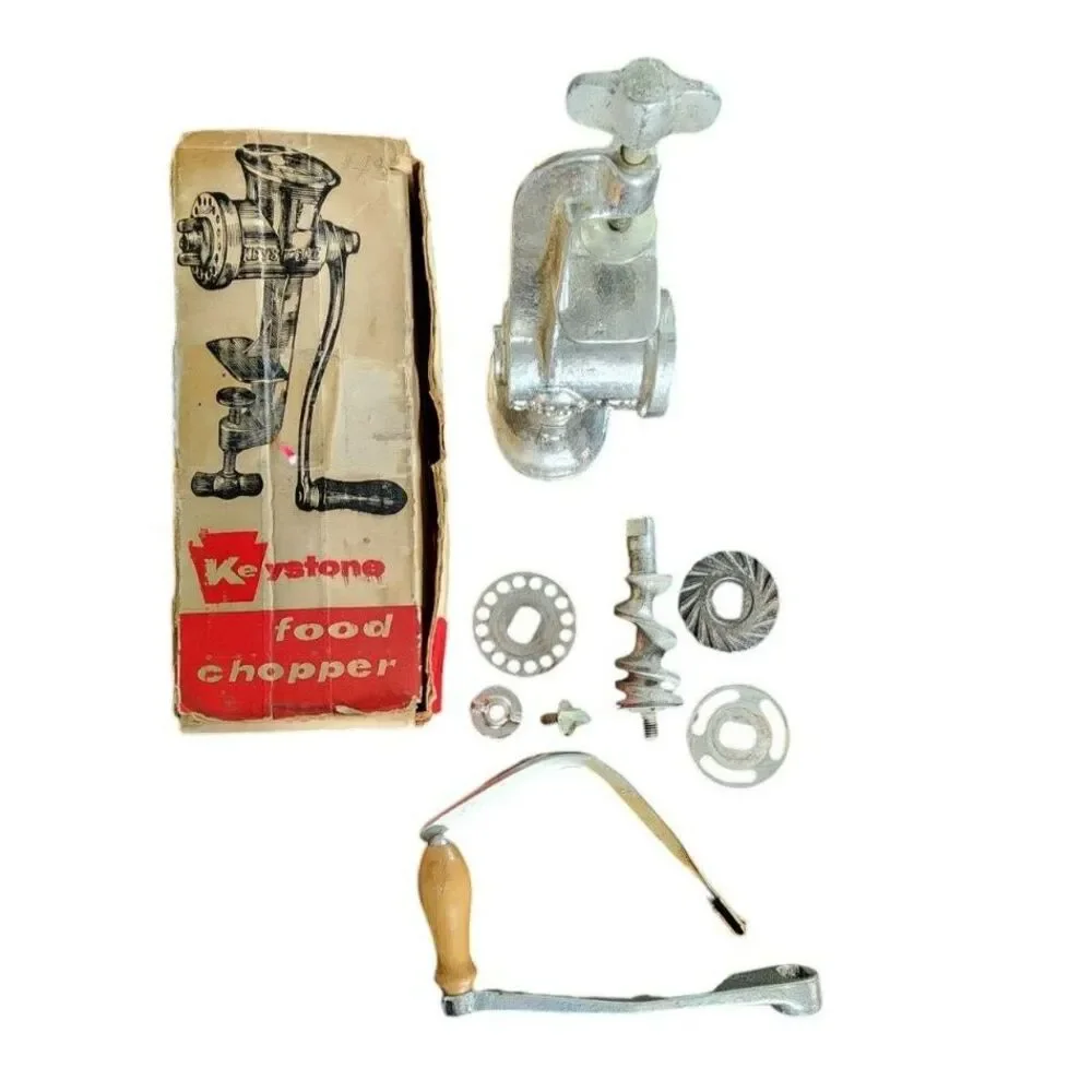 Vintage‎ Keystone No. 1-0 Food Meat Chopper Hand Crank Grinder Made in USA Box
